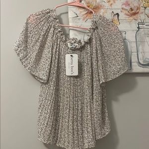 She + Sky floral off the shoulder top